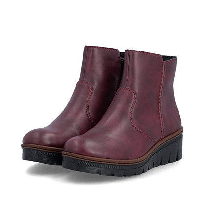 Rieker X9165-35 Wine Wedge Boots