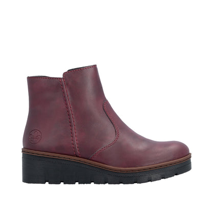 Rieker X9165-35 Wine Wedge Boots