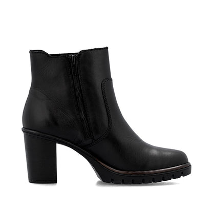 Rieker Y2577-00 Black Block Heel Ankle Boots