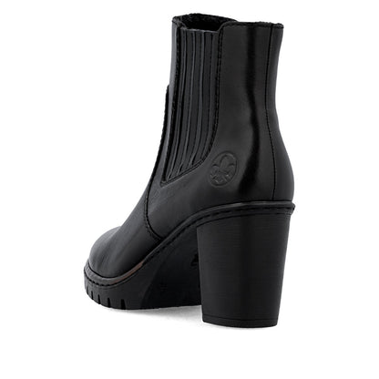 Rieker Y2577-00 Black Block Heel Ankle Boots