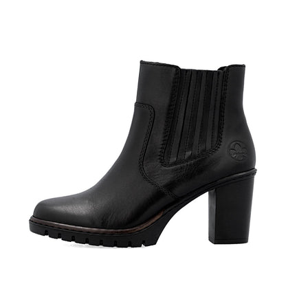 Rieker Y2577-00 Black Block Heel Ankle Boots