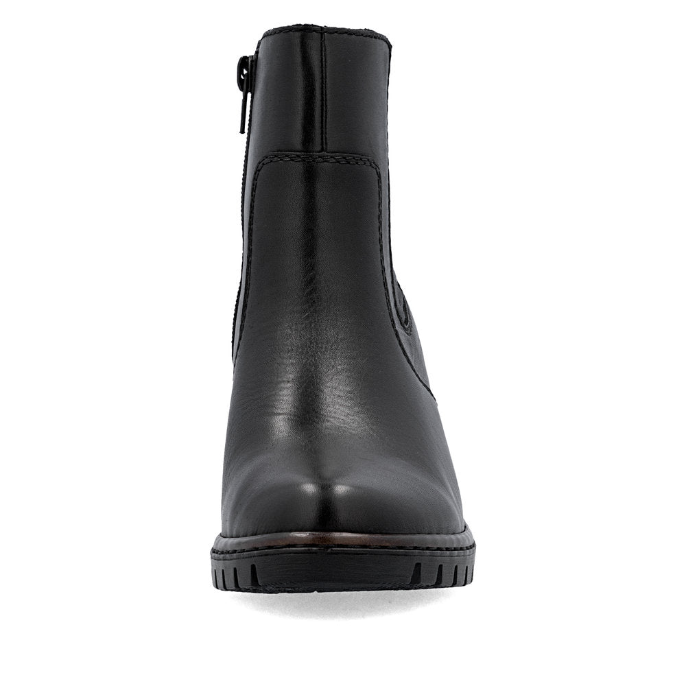 Rieker Y2577-00 Black Block Heel Ankle Boots