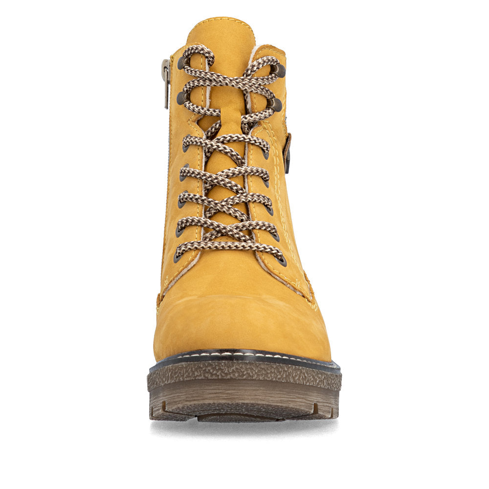 Rieker TEX Y8130-68 Mustard Yellow & Beige Mix Cuff Boots