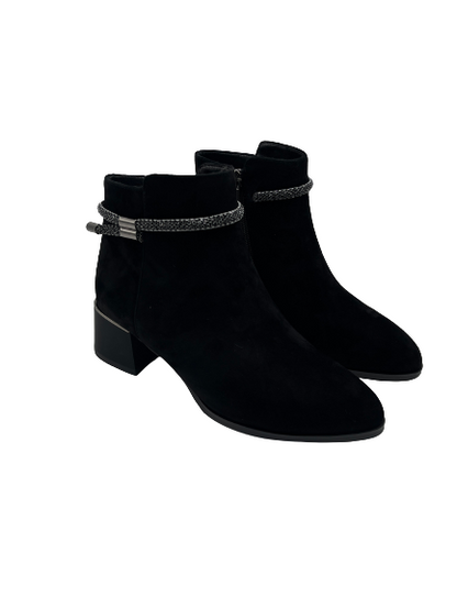 Loretta Vitale YX357 Black Suede Ankle Boots