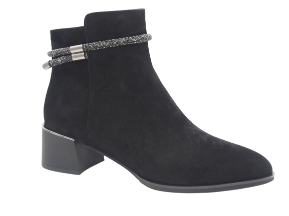 Loretta Vitale YX357 Black Suede Ankle Boots