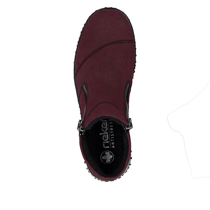 Rieker TEX Z4265-35 Burgundy Ankle Boots with Zip