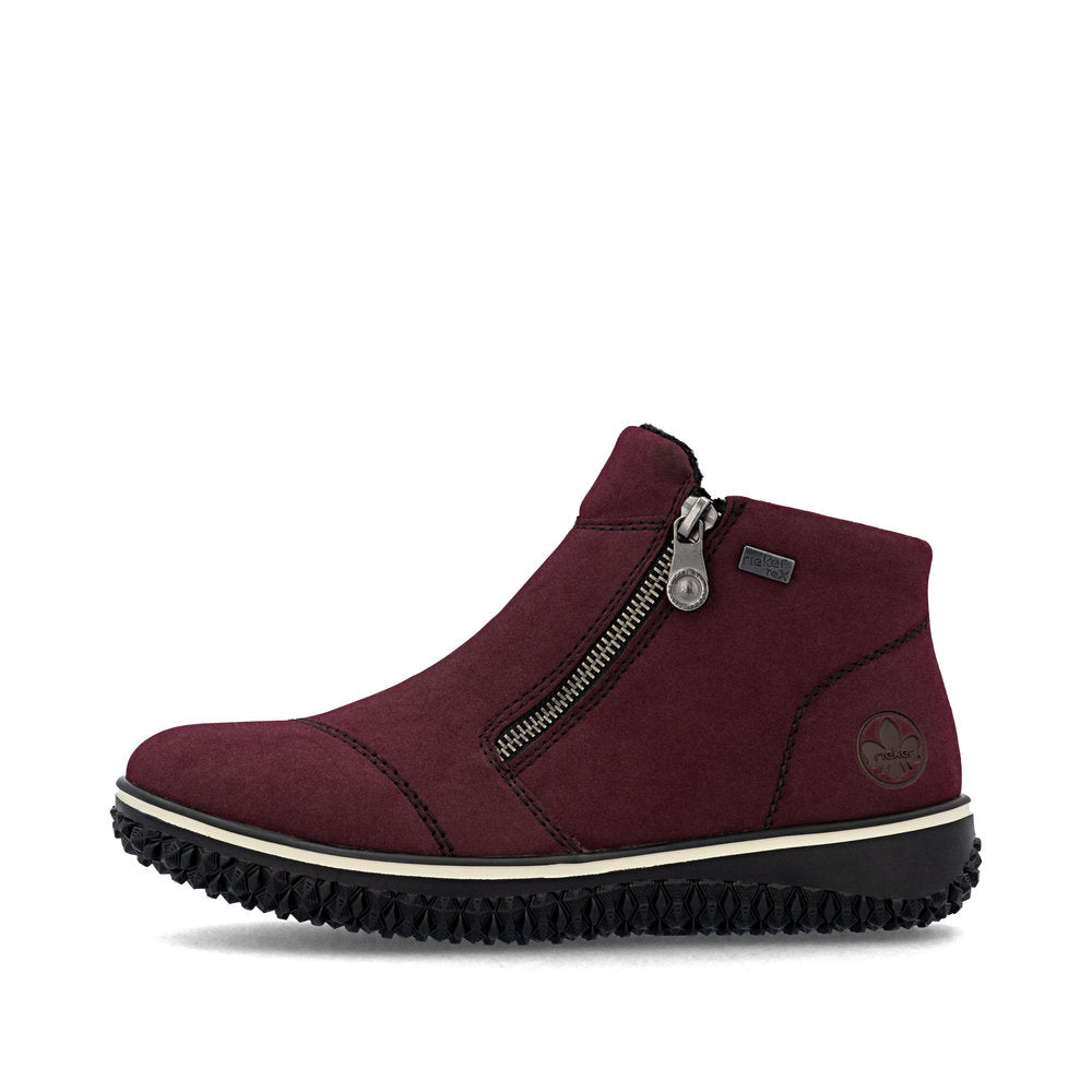 Rieker TEX Z4265-35 Burgundy Ankle Boots with Zip