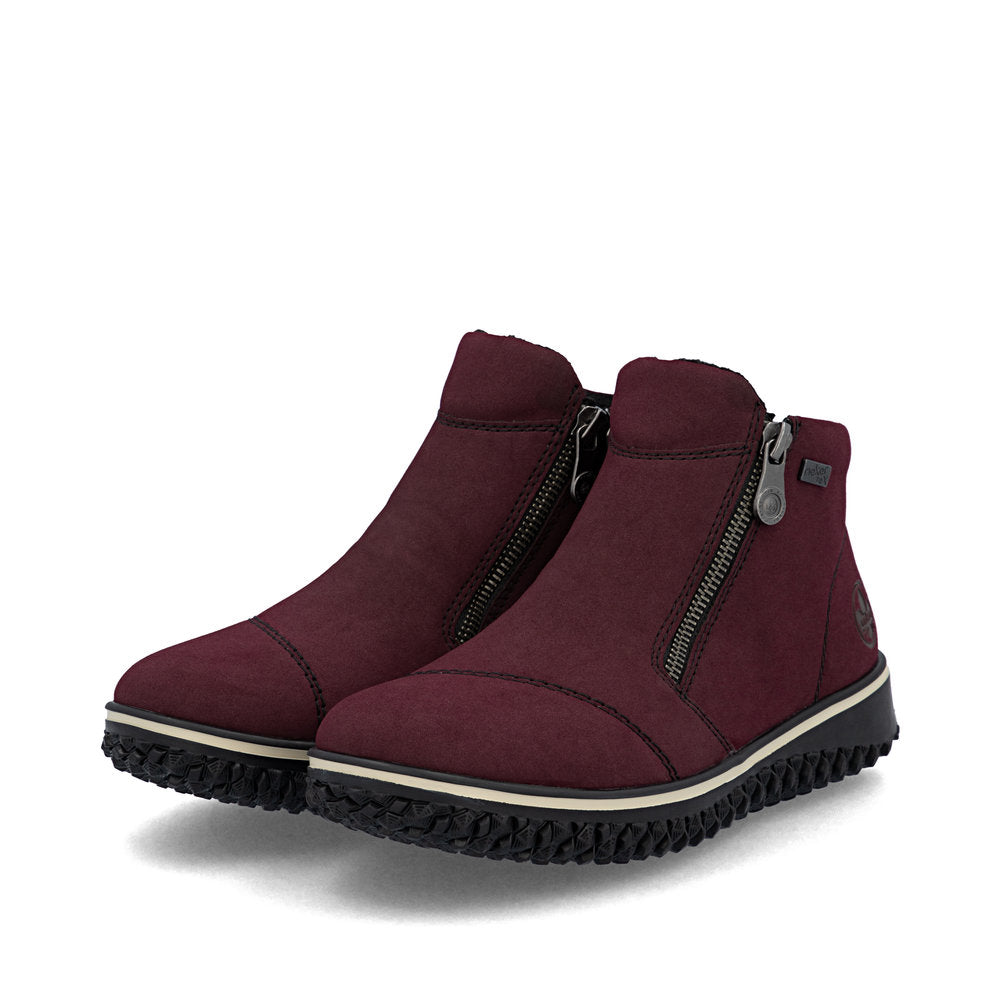 Rieker TEX Z4265-35 Burgundy Ankle Boots with Zip