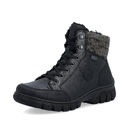 Rieker TEX Z7230-00 Black Boots with Cuff