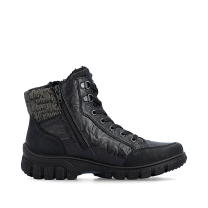 Rieker TEX Z7230-00 Black Boots with Cuff