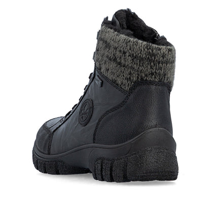 Rieker TEX Z7230-00 Black Boots with Cuff