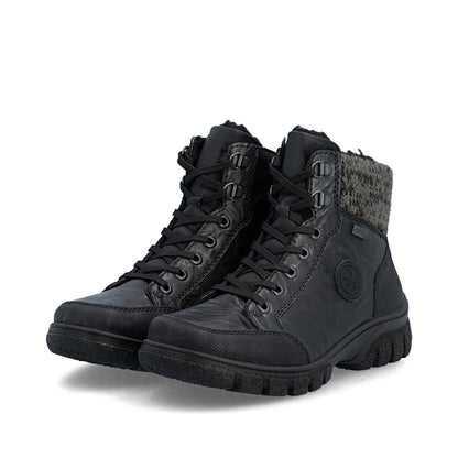 Rieker TEX Z7230-00 Black Boots with Cuff