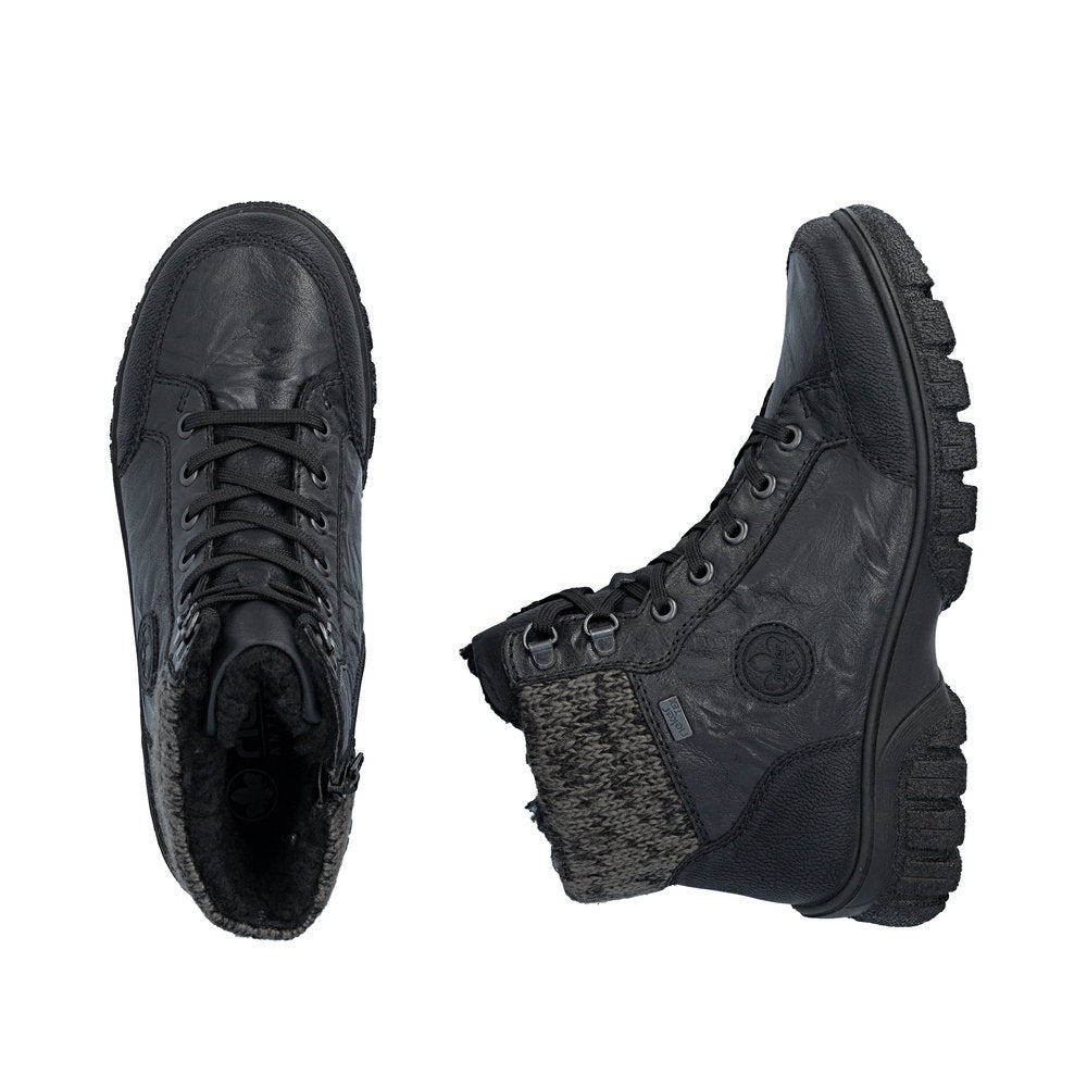 Rieker TEX Z7230-00 Black Boots with Cuff