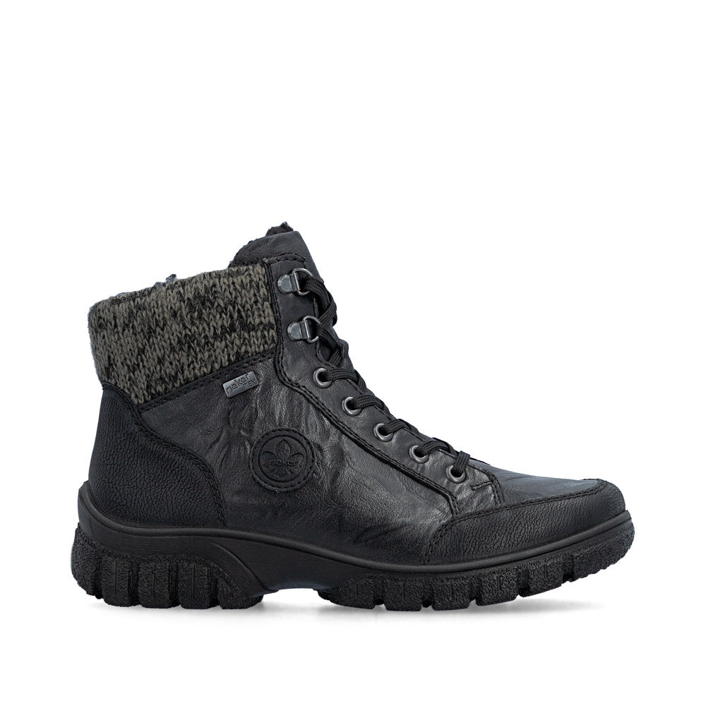 Rieker TEX Z7230-00 Black Boots with Cuff