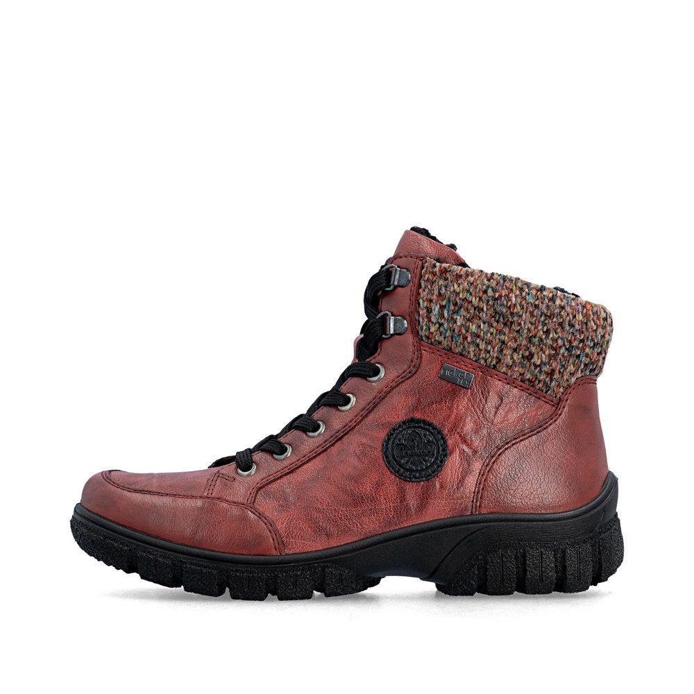 Rieker TEX Z7230-33 Red & Black Multi Boots with Cuff
