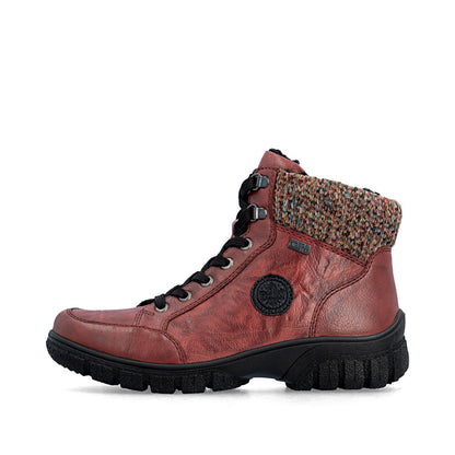 Rieker TEX Z7230-33 Red & Black Multi Boots with Cuff
