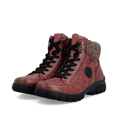 Rieker TEX Z7230-33 Red & Black Multi Boots with Cuff