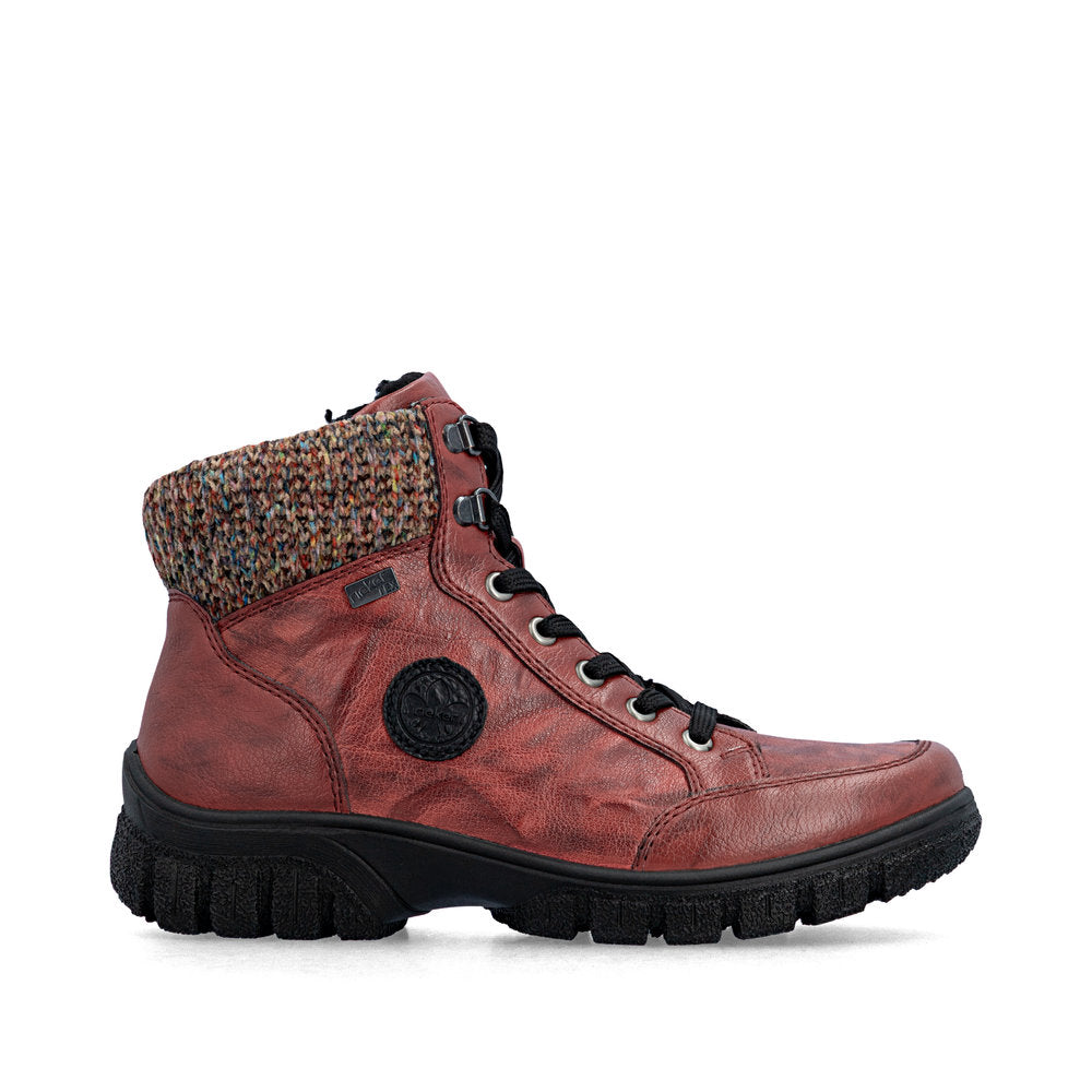 Rieker TEX Z7230-33 Red & Black Multi Boots with Cuff