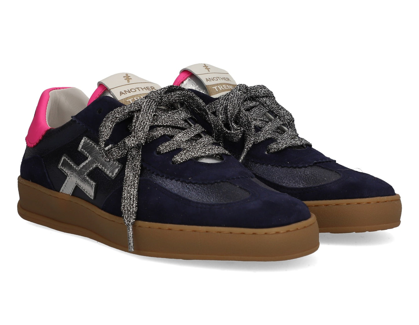 Another Trend A03280D2 Ante+Metal Ocean Navy Silver Pink Trainers