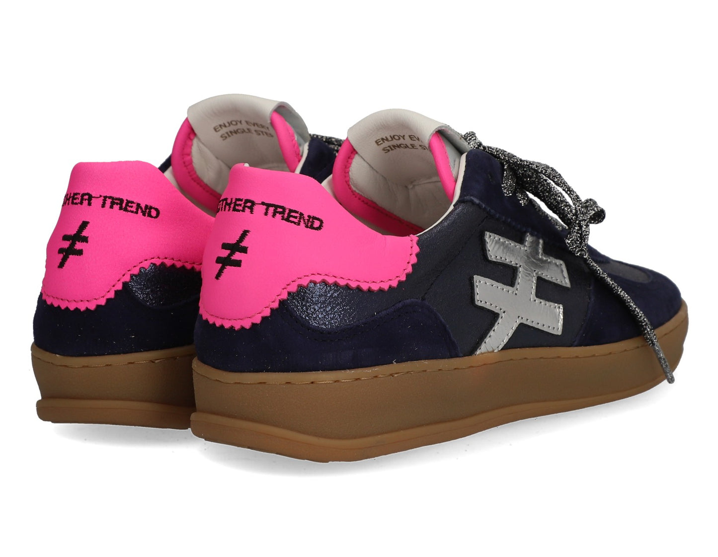 Another Trend A03280D2 Ante+Metal Ocean Navy Silver Pink Trainers