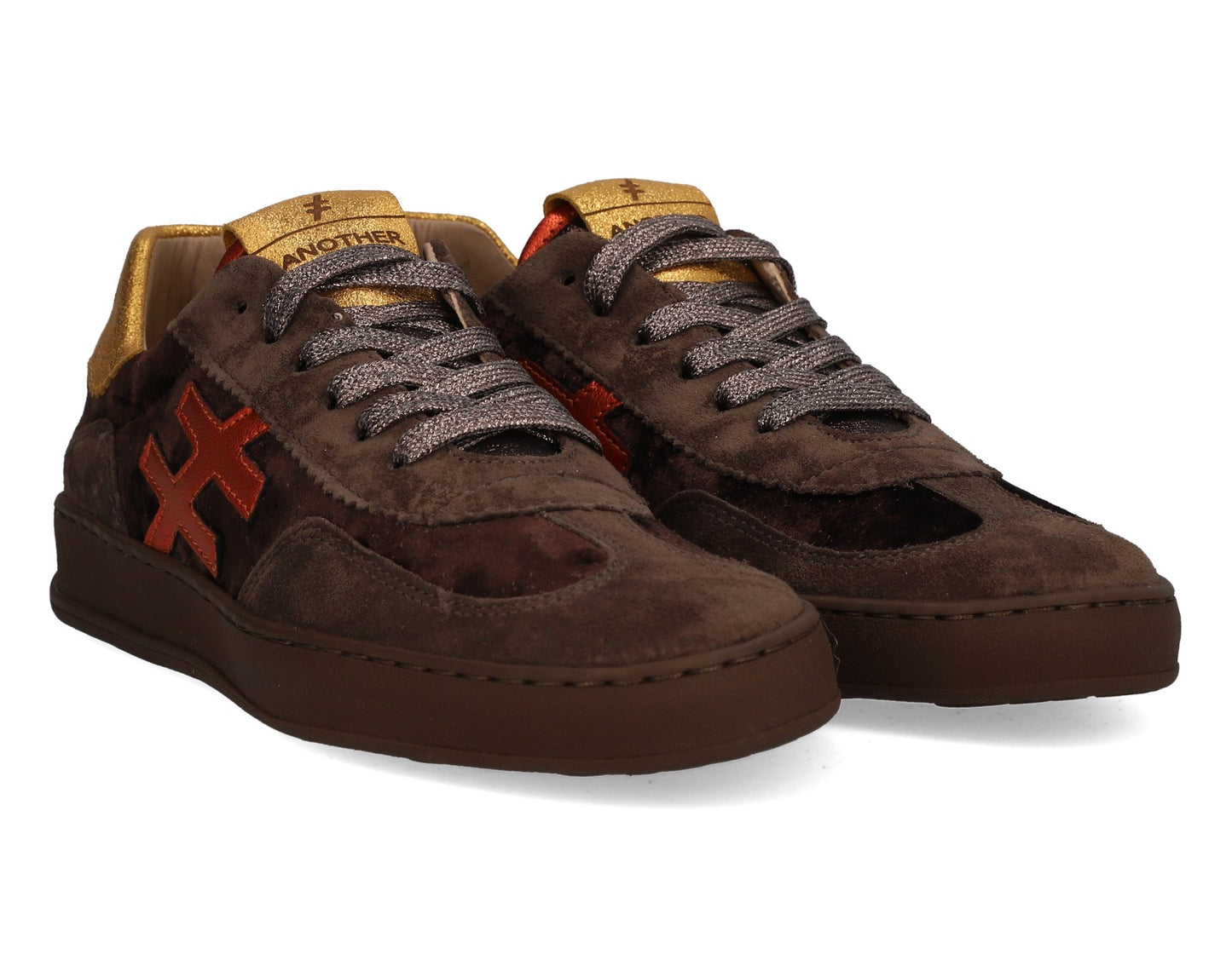 Another Trend A0328103 Ante+Terciopelo Brown, Orange & Gold Trainers