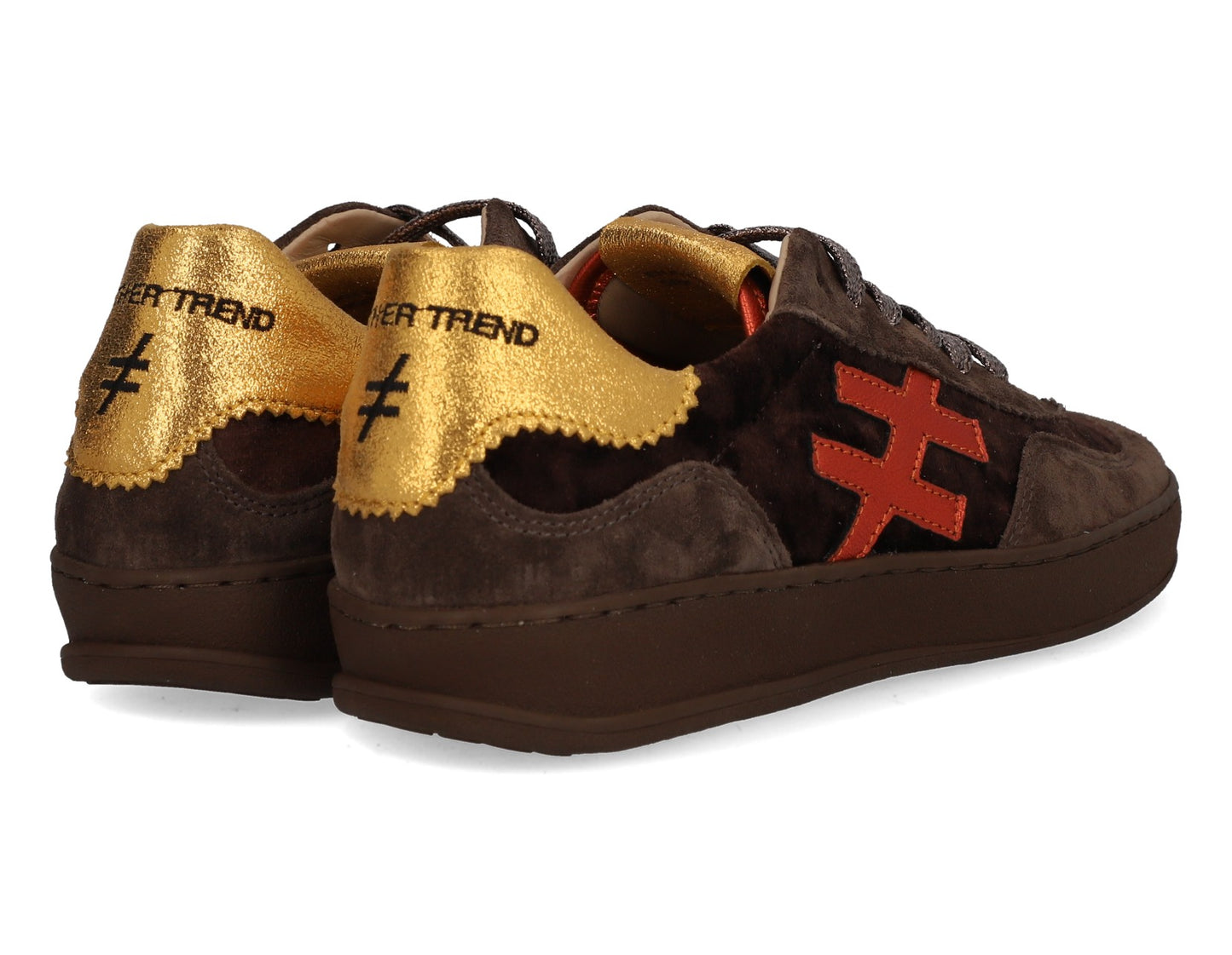 Another Trend A0328103 Ante+Terciopelo Brown, Orange & Gold Trainers