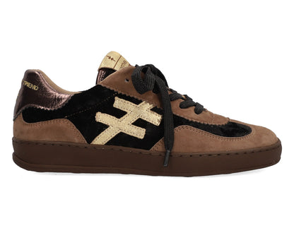 Another Trend A0328115 Ante+Terciopelo Tostado Brown & Light Gold Trainers