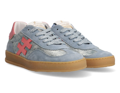 Another Trend A032C126 Tejano Blue Reptile & Pink Combi Trainers