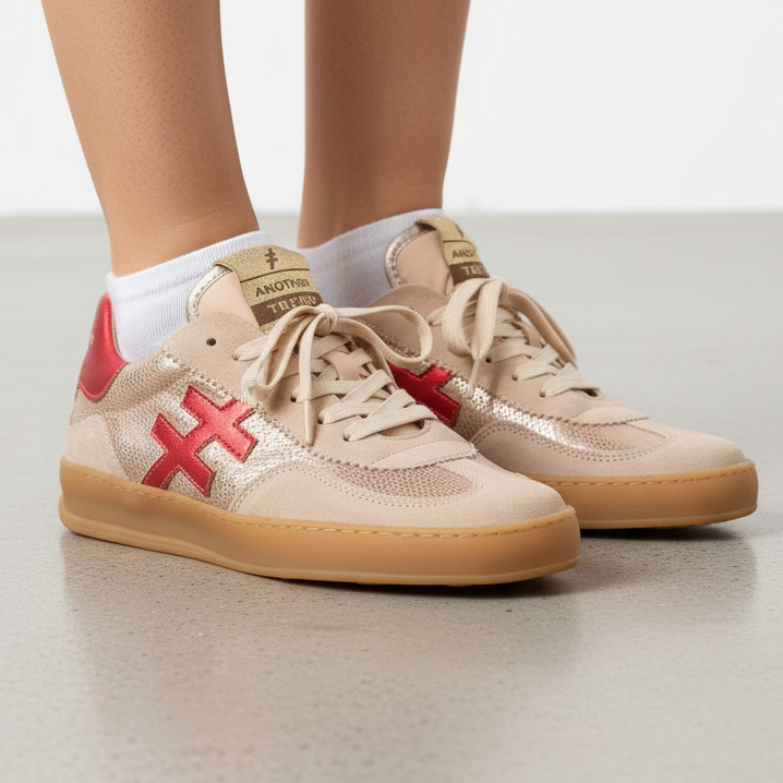 Another Trend A032C1E2 Old Rose Reptile Combi Trainers