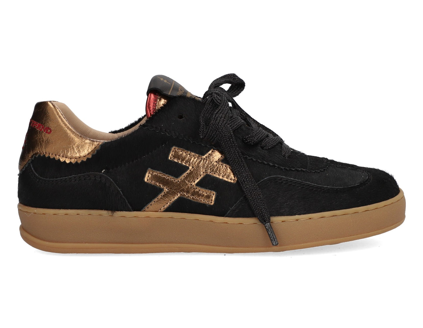 Another Trend A032P105 Pony Black & Gold Trainers