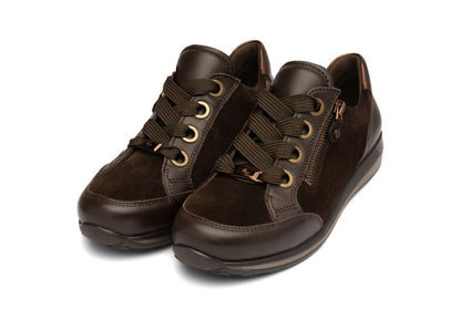 Ara 12-64587 23 Osaka Highsoft Cacao Moro Mocca Brown Suede H Fit Trainers