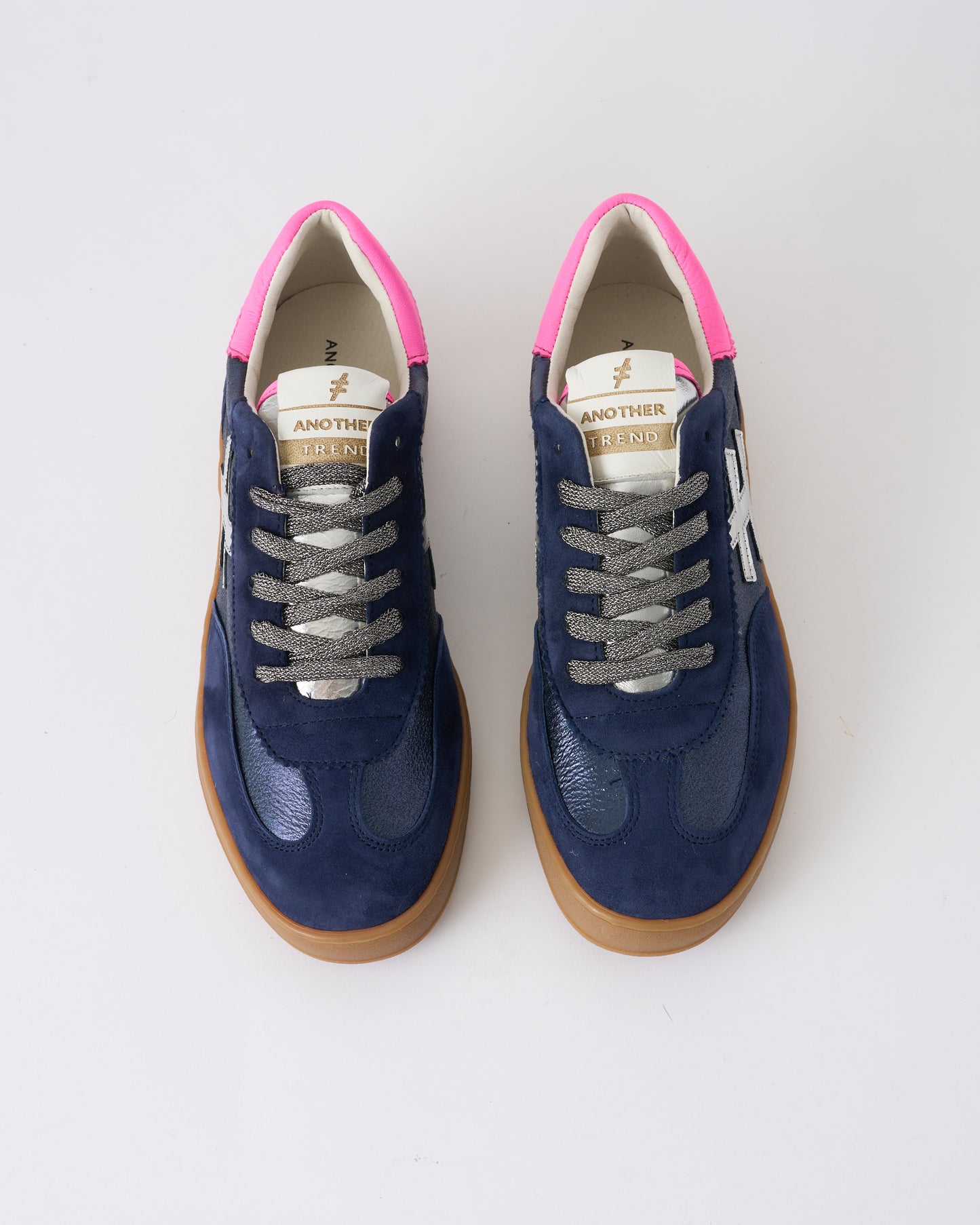 Another Trend A03280D2 Ante+Metal Ocean Navy Silver Pink Trainers