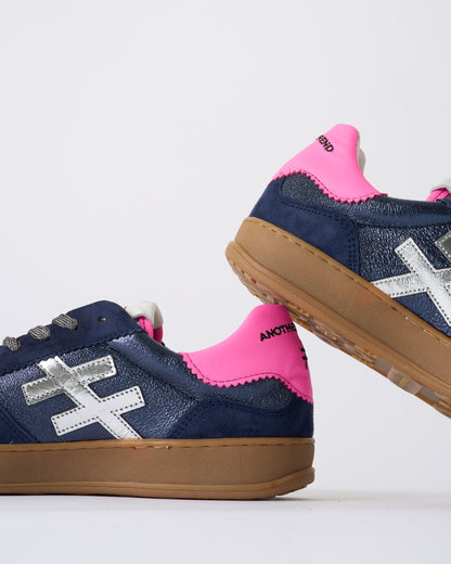 Another Trend A03280D2 Ante+Metal Ocean Navy Silver Pink Trainers