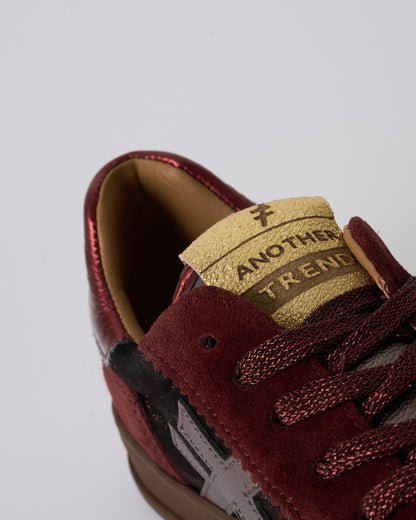 Another Trend A0328357 Burgundy Baby Silk+Vintage Metal Red Trainers