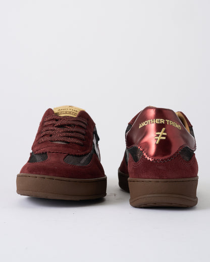 Another Trend A0328357 Burgundy Baby Silk+Vintage Metal Red Trainers