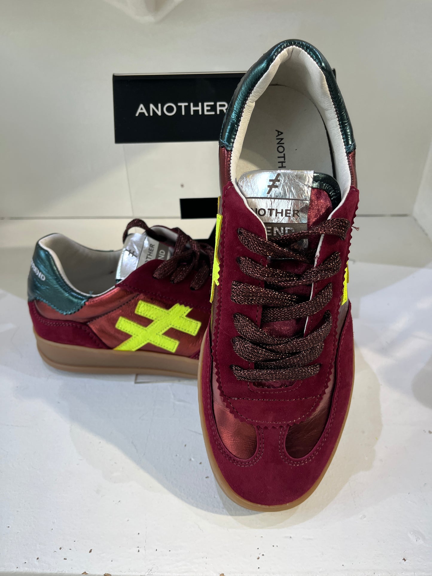 Another Trend A03280B2 Ante+Metal Frambuesa Raspberry Wine Neon Green Trainers