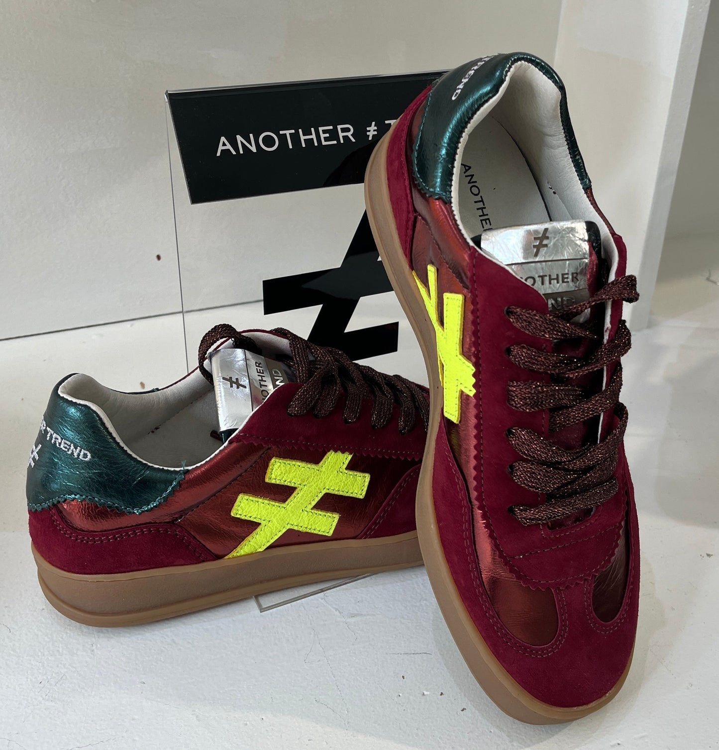 Another Trend A03280B2 Ante+Metal Frambuesa Raspberry Wine Neon Green Trainers