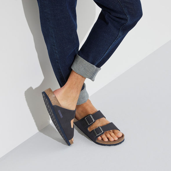 Birkenstock 1023150 Arizona Vegan Microfibre Desert Dust Indigo Blue Sandals