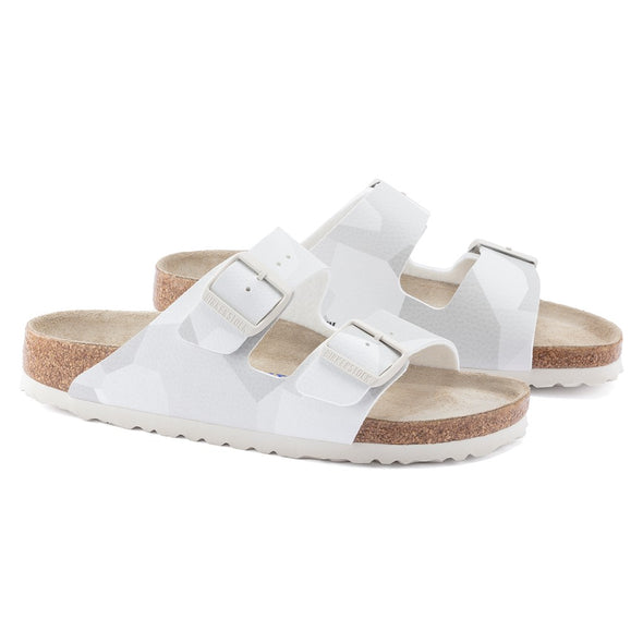 Birkenstock 1024871 Arizona Birko-Flor Desert Soil Camo Snow White Sandals