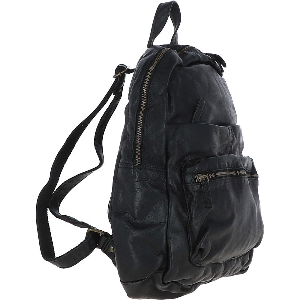 Ashwood Leather Ruben Black Leather Rucksack/Backpack