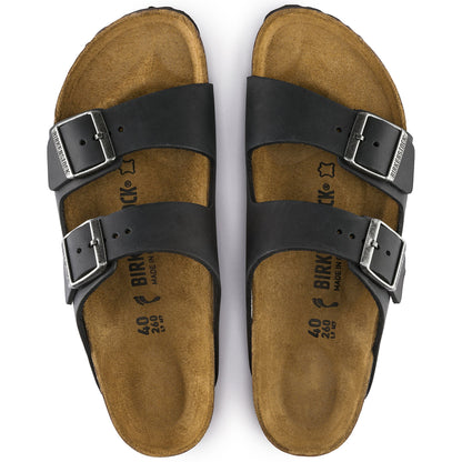 Birkenstock 0552113 Arizona Black Oiled Leather Sandals