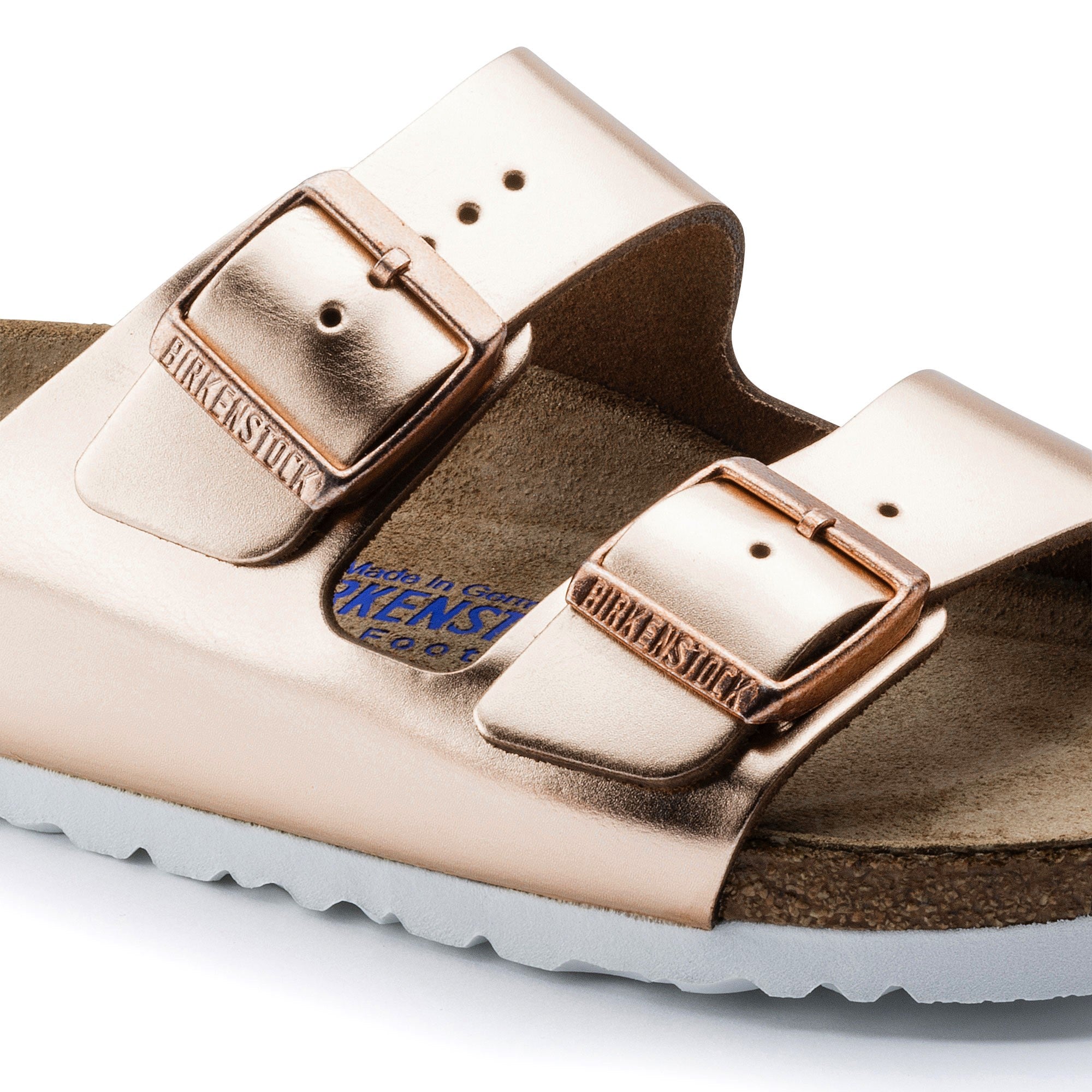 Copper store metallic birkenstocks