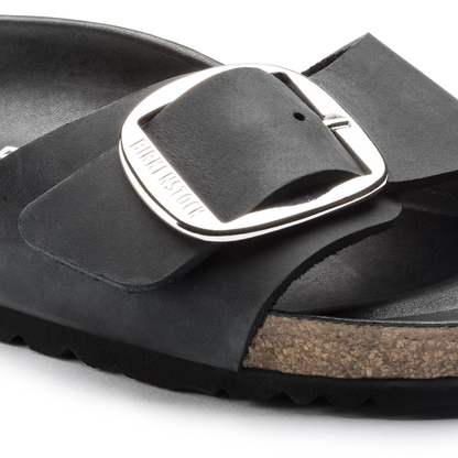 Birkenstock 1006523 Madrid Big Buckle Oiled Leather Black Sandals