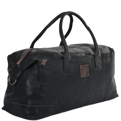 Ashwood Leather 4556 Black Milled Holdall Bag