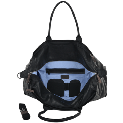Ashwood Leather 4556 Black Milled Holdall Bag