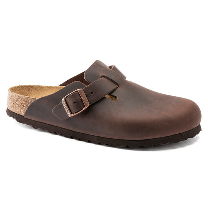 Birkenstock 0860133 Boston Oiled Leather Habana Clogs