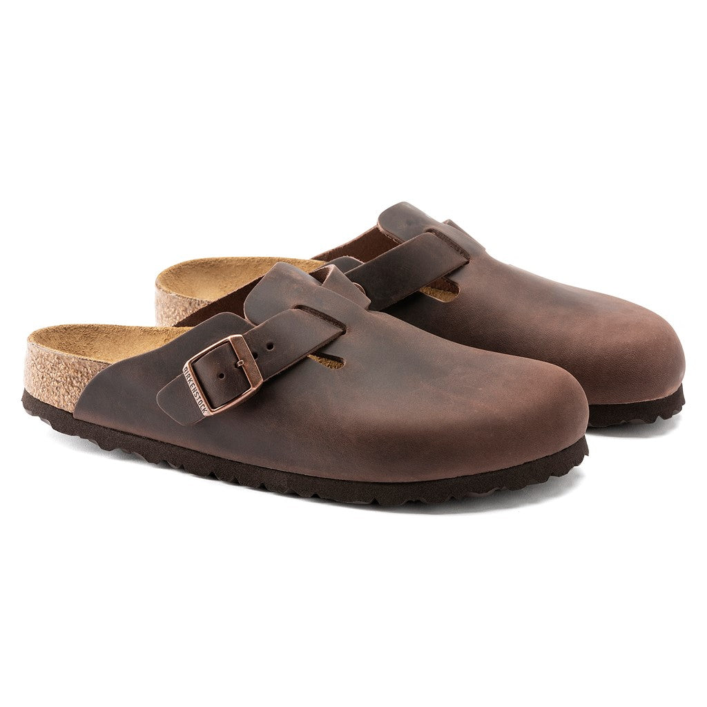 Birkenstock 0860133 Boston Oiled Leather Habana Clogs