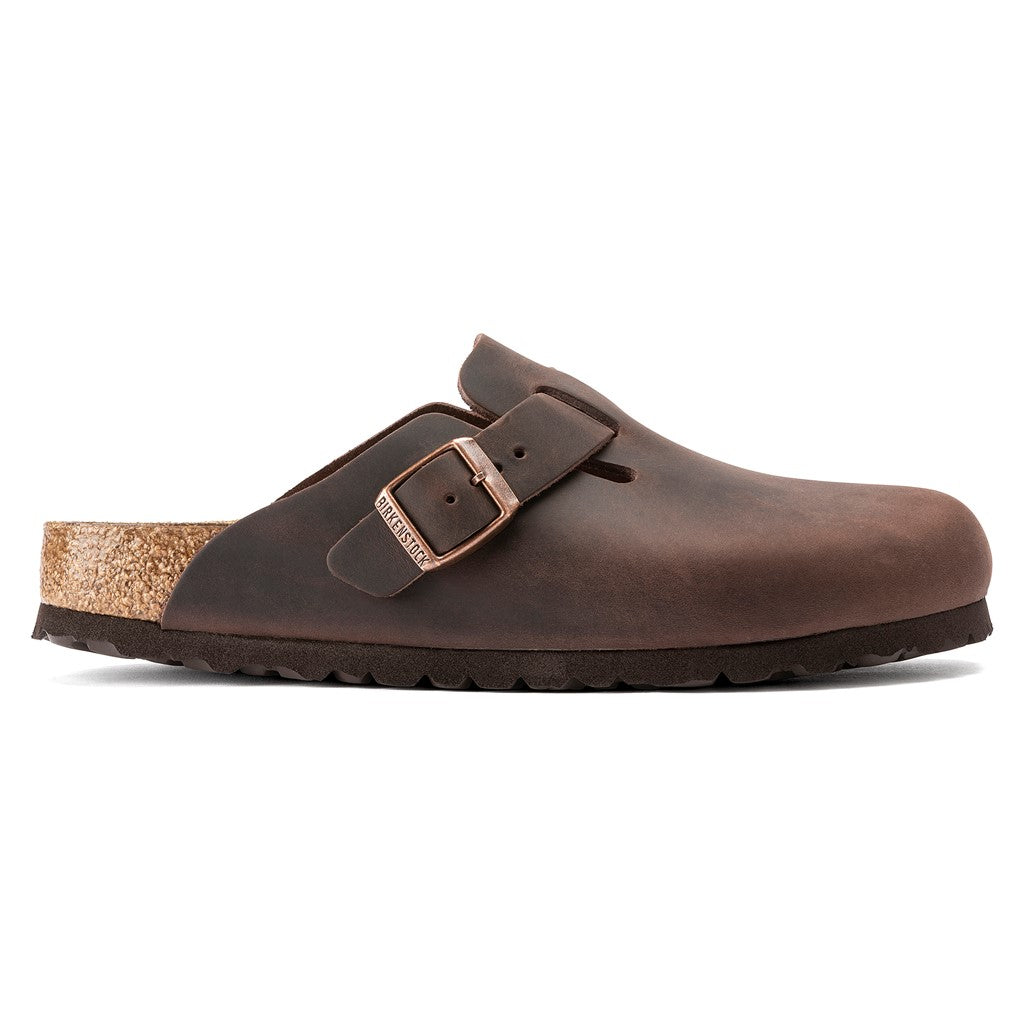 Birkenstock 0860133 Boston Oiled Leather Habana Clogs