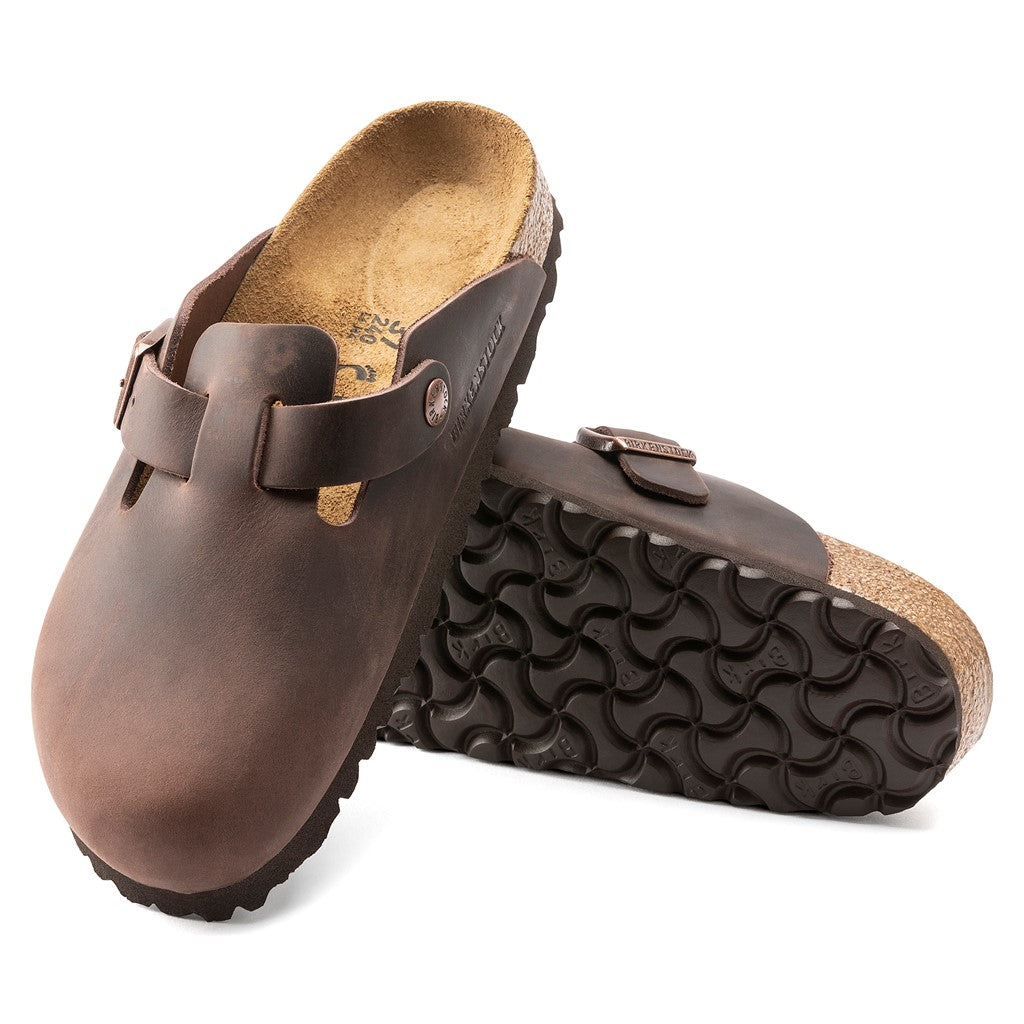 Birkenstock 0860133 Boston Oiled Leather Habana Clogs