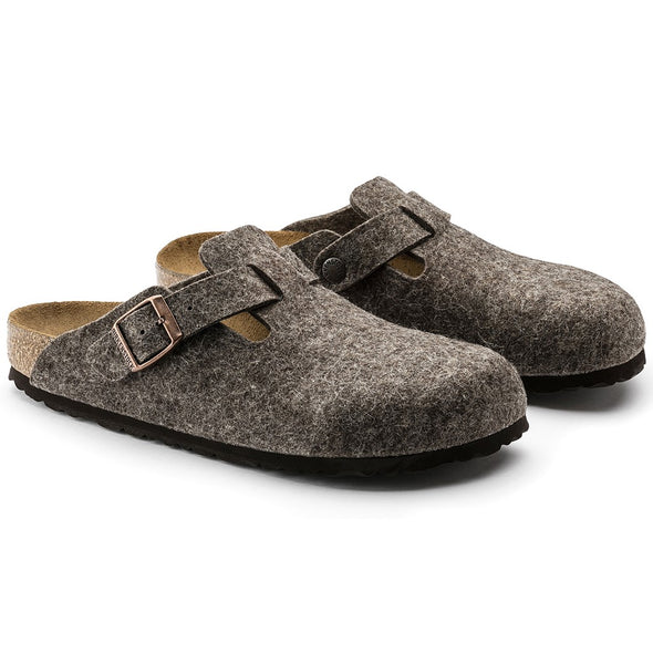 Birkenstock 0160583 Boston Wool Cacao Grey Slippers